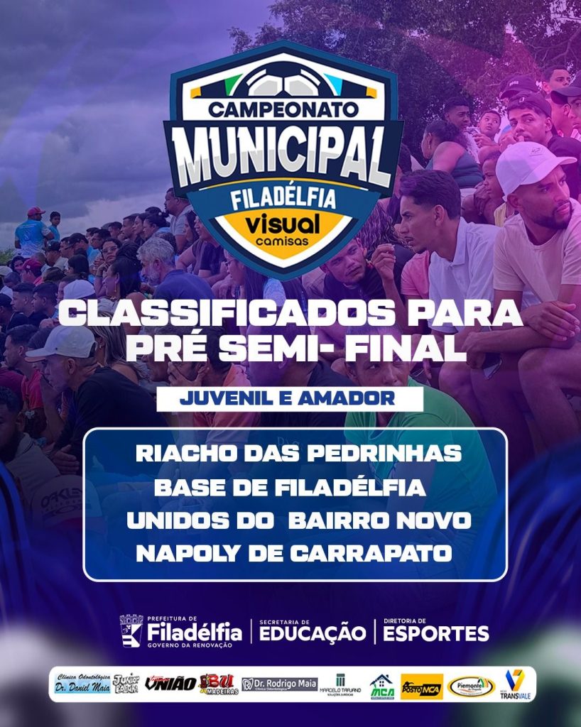 Campeonato Municipal de Filadélfia 2025 define classificados para as semifinais